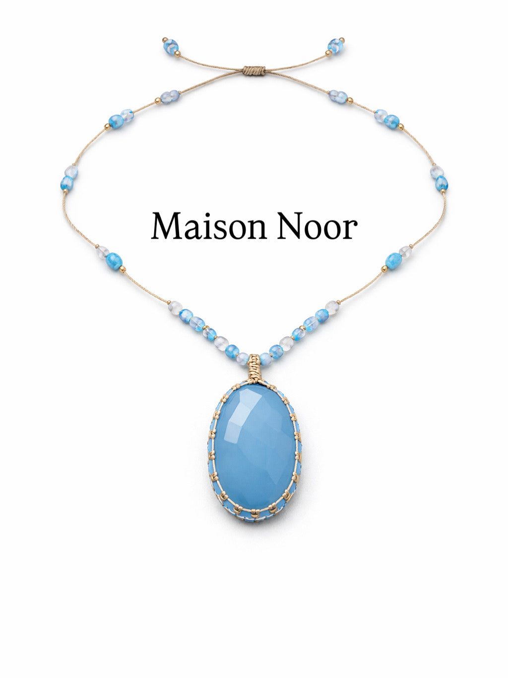 Noor – Collier en Calcédoine Bleue
