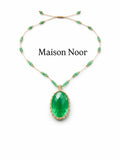 Noor – Collier en Agate Verte Naturelle