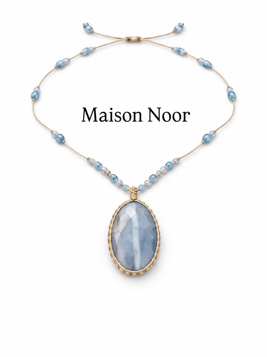 Noor – Collier en Opale Bleue Owyhee Naturelle