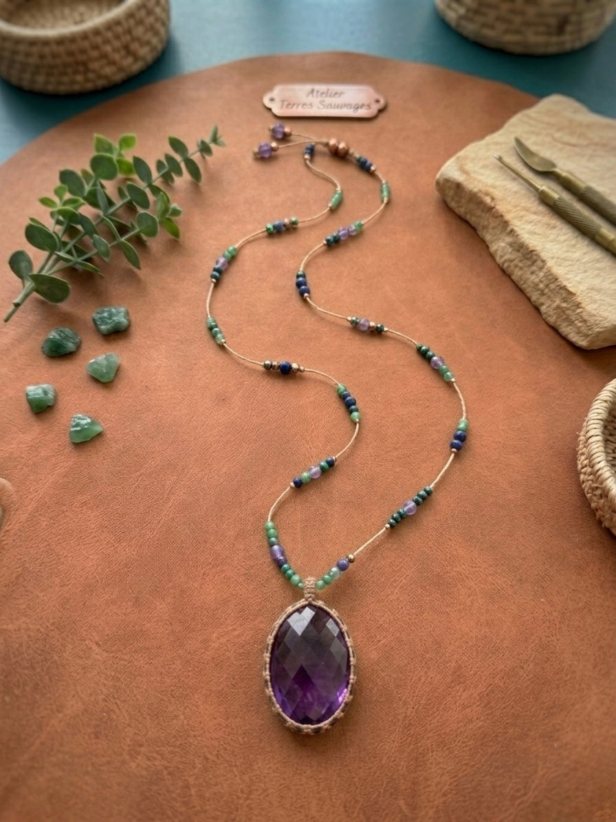 Noor – Collier en Améthyste Naturelle