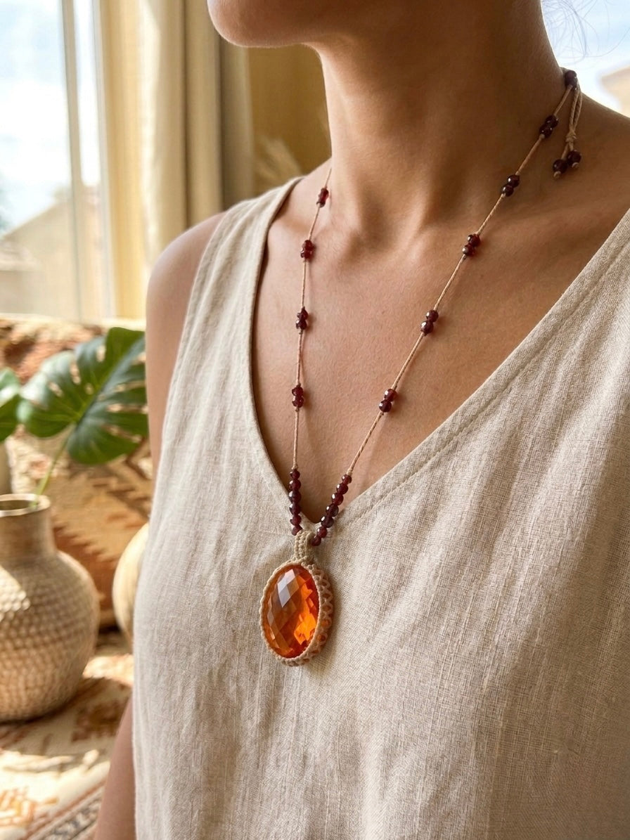 Noor – Collier en Cornaline Naturelle